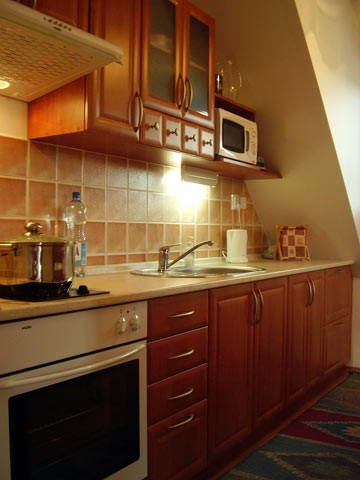 The upper apartment kitchen